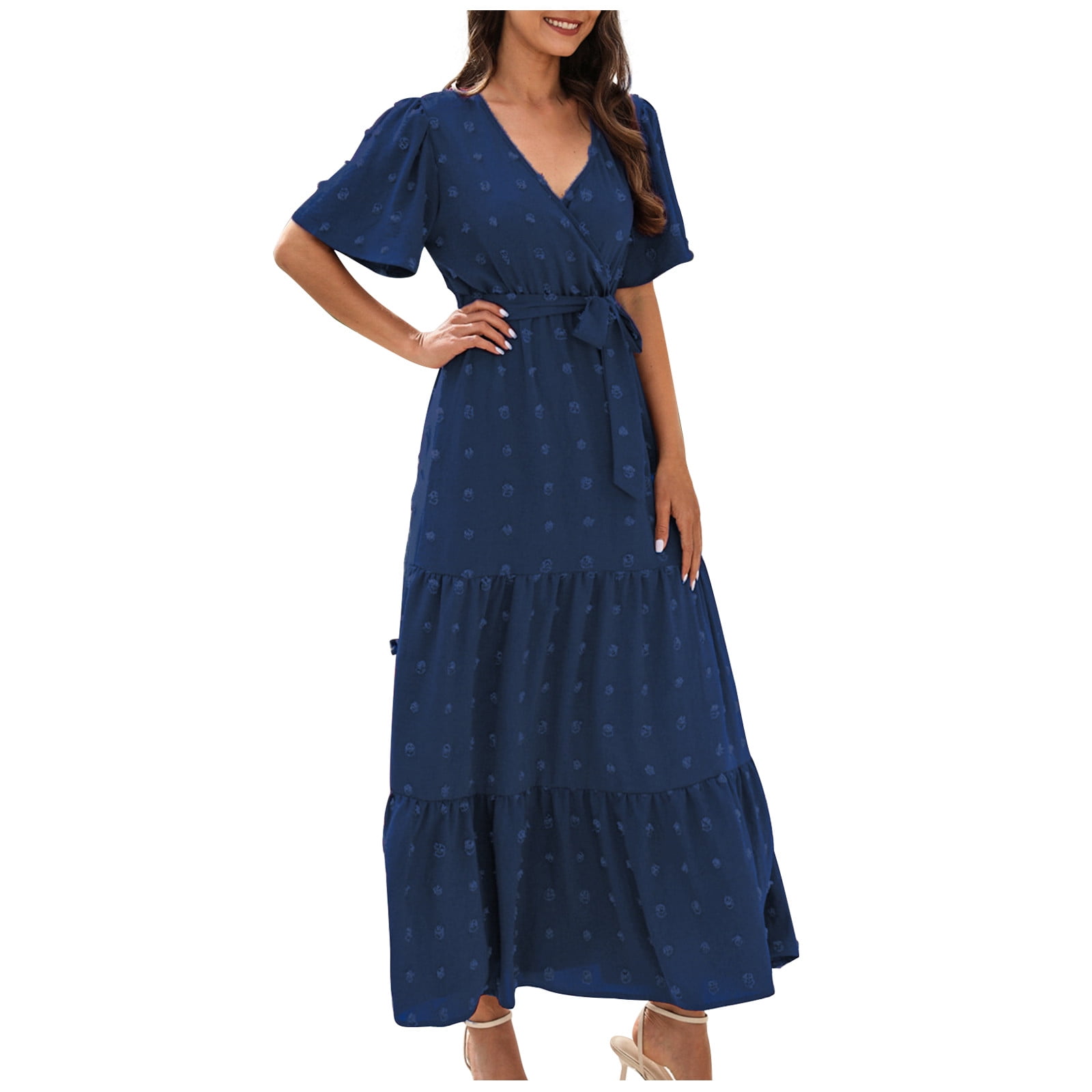 amazon grandmother of the bride dresses Elegant Chiffon Half Sleeves Lace Long black short dress homecoming Blue Versace Dress Color:Rosewood