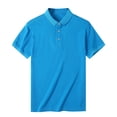 thumbnail image 1 of IROINNID Savings Button Down Shirts for Men Summer Soft Short Sleeve Buttons Solid Color Blouse T-shirt Tops,Light blue, 1 of 6