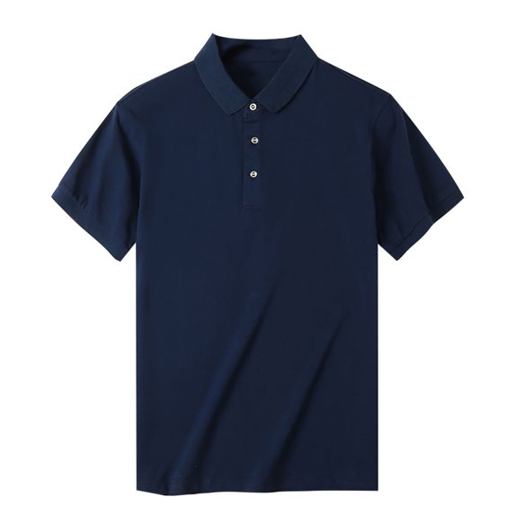 IROINNID Savings Button Down Shirts for Men Summer Soft Short Sleeve Buttons Solid Color Blouse T-shirt Tops,Navy