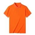 thumbnail image 1 of IROINNID Savings Button Down Shirts for Men Summer Soft Short Sleeve Buttons Solid Color Blouse T-shirt Tops,Orange, 1 of 6