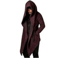 thumbnail image 1 of IROINNID Cardigan for Men Comfy Solid Hooded coat Jacket Long Sleeve With Pocket Top,Wine, 1 of 9