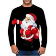thumbnail image 1 of IROINNID Christmas Sweater for Men Round Neck Pullover 3D Printed Realistic Print Tops,Black, 1 of 5
