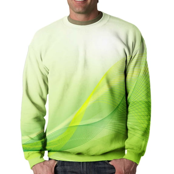 IROINNID Savings Crew Neck Pullover Sweatshirts Loose Graphic Print Long Sleeve Daily Fit 3D Printed Sweatshirts Tops,Green