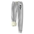 thumbnail image 1 of IROINNID Fleece Sweatpants for Women Thermal Christmas Printed Winter Pants Lamb Fleece Elastic Thickened Plush Keep Warm Sweatpants,Gray, 1 of 2