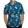 thumbnail image 1 of IROINNID Savings Hawaiian Shirt for Men Hawaiian Print Lapel Short Sleeve Shirt,Dark Blue, 1 of 7