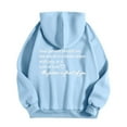 thumbnail image 1 of IROINNID Savings Hoodie for Women Letter Print Round Neck Long Sleeve Casual Hoodie Loose Fit Fall Warm Tops Basic Pullover,Light Blue, 1 of 4