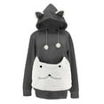 thumbnail image 1 of IROINNID Savings Hoodie for Women Winter Fall Warm Cute Pullover Casual Long Tops with Big Pocket,Black, 1 of 4