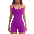 thumbnail image 1 of IROINNID Savings Jumpsuit Shorts for Women Solid Jumpsuit Pajamas Round Neck Comfortable Short Pants,Purple, 1 of 4