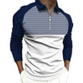 thumbnail image 1 of IROINNID Savings Long Sleeve Shirts for Men Casual Collar Shirt Printed Sleeve Turndown Collar Blouse,Dark Blue, 1 of 5