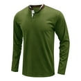 thumbnail image 1 of IROINNID Mens Pullover Shirts Long Sleeve Stand-up Collar Fashion T-shirt Long-sleeved Pullover Stand-up Collar Collar Blouse Tops,Green, 1 of 5