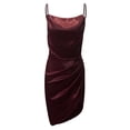 thumbnail image 1 of IROINNID Party Dresses for Women Date Night Slim Solid Color Split Hip Tight-fitting Slim Dress Mini Dress,Burgundy, 1 of 6