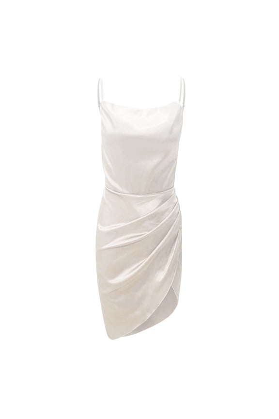 Party Dresses for Women Date Night Slim Solid Color Split Hip Tight-fitting Slim Dress Mini Dress,White