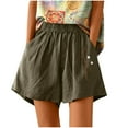 thumbnail image 1 of IROINNID Savings Plus Size Cotton Shorts for Women Summer High Waist Linen Embroidery Short Wide Leg Shorts With Pockets,Green, 1 of 9