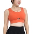 thumbnail image 1 of IROINNID Savings Plus Size Sports Bras for Women Push Up Bra Empty Fake Two-piece Sports Underwear Large Size Fitness Clothes Shockproof High-strength Bra All-in-one Yoga Vest,Orange, 1 of 5