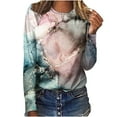thumbnail image 1 of IROINNID Savings Polyester Long Sleeve T Shirt for Women Leisure Ladies Round Neck Loose Tops Print T-Shirts Blouse,Multicolor, 1 of 5