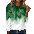thumbnail image 1 of IROINNID Savings Polyester Long Sleeve T Shirt for Women Leisure Sexy Round Neck Striped Top Blouse,Green, 1 of 4