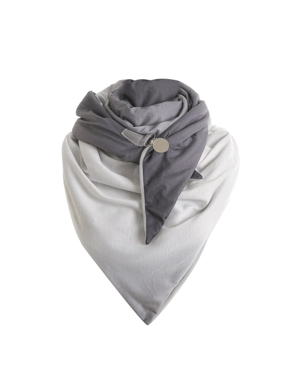 Scarfs for Women Winter Ladies Buckle Leopard Camouflage Print Double-sided Scarf Warm Bib,White