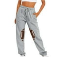 thumbnail image 1 of IROINNID Savings Sweatpants for Women Casual Jogger Relaxed Fit Football Printed Fitness Sport Printing Elastic Waist Long Sweatpants,Gray, 1 of 6