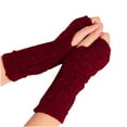 thumbnail image 1 of IROINNID Thermal Gloves for Women Knit Gloves Knitted Arm Finger-less Keep Warm Winter Gloves Soft Warm Mitten,Burgundy, 1 of 3