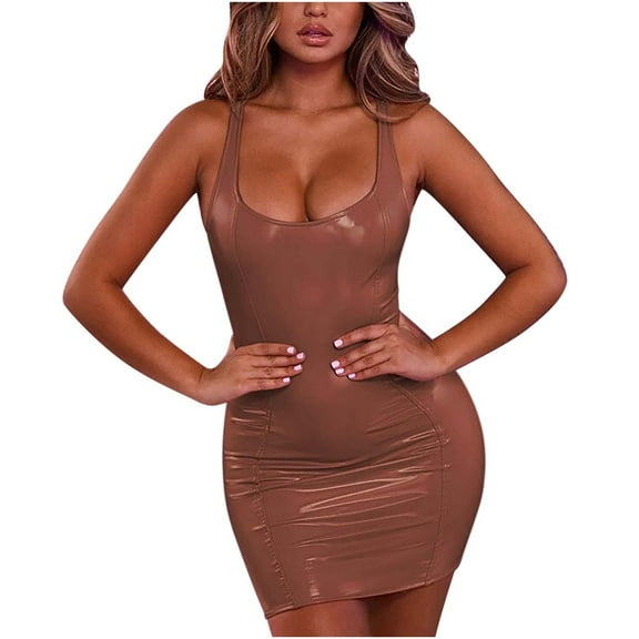 IROINNID Wedding Guest Dresses for Women Semi Formal Evening Night Casual Homecoming Dress Ladies Girls Crew Neck Nightclub Hottie Zipper Hip Wrap Dress Trendy Sheath Dress,Khaki