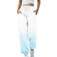 thumbnail image 1 of IROINNID Savings Women's Sweatpants Casual Jogger Printing Pocket Elastic Waist Trousers Long Straight Pants Sweatpants,Light Blue, 1 of 5