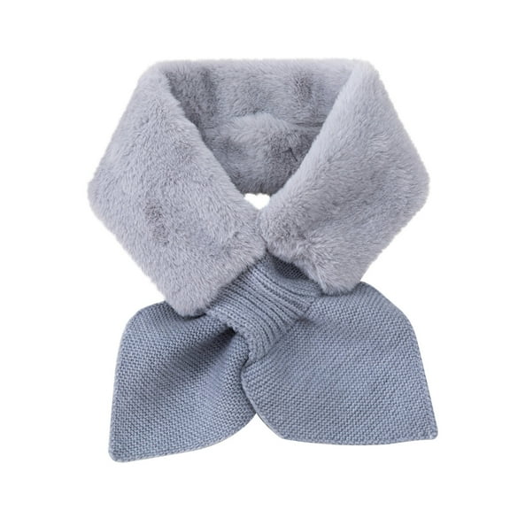 IROINNID Scarfs for Women All-match Thick Plush Towel Cute Winter Plush Scarf Lady Scarf Warm Bib,Gray