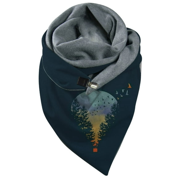 IROINNID Scarfs for Women Winter Print Button Soft Wrap Casual Warm Scarves Shawls,C