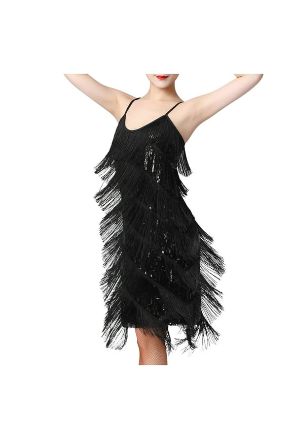 Sequin Dress for Women Club Night Suspender Crewneck Sequin Faux-Leather Sleeveless Solid Mini Dress Sequin Dress,Black