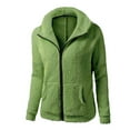 thumbnail image 1 of IROINNID Shearling Jacket for Women Winter Fall Warm Jacket Lightweight Trendy Zipper Closure Hooded All-match Casual Coat,Mint Green, 1 of 2