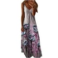 thumbnail image 1 of IROINNID Shift Dress For Women Fashion Casual Printed Loose Sling Dress V-Neck Full-Length Dress, 1 of 4