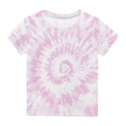 IROINNID Shirts For Kids Tie Dye Short Sleeve Graphic T-Shirt Round Neck Crop Top For 3-14 Years Girls And Boy 13-14 Years