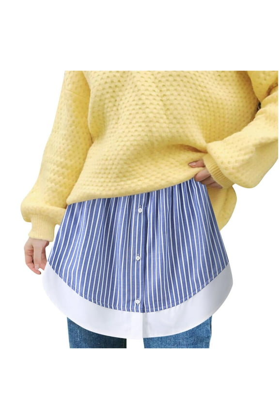 Short Comfort Waist Skirt For Women Layered Tiered Sheer Stripe Extender Half Slip Plus Size Skirt Solid Color Skirt