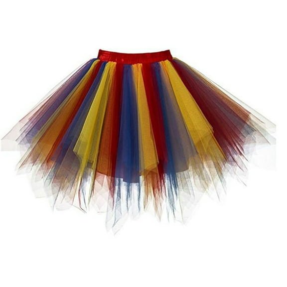 IROINNID Short Elastic Waist Skirt For Women Mesh Tulle Skirt Princess Skirt Dancing Skirt