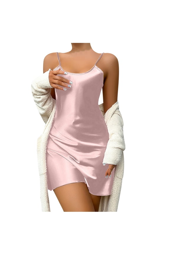 Silk Pyjamas Dress for Women, Sleeveless Lightweight and Home Cooling Summer Satin Pajama for Women