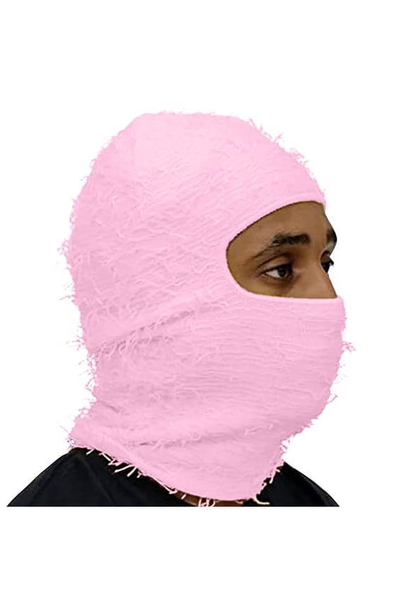 Ski Mask for Men and Women Distressed Winter Windproof Full Face Free Size Skiing Riding Novelty Mask,Pink