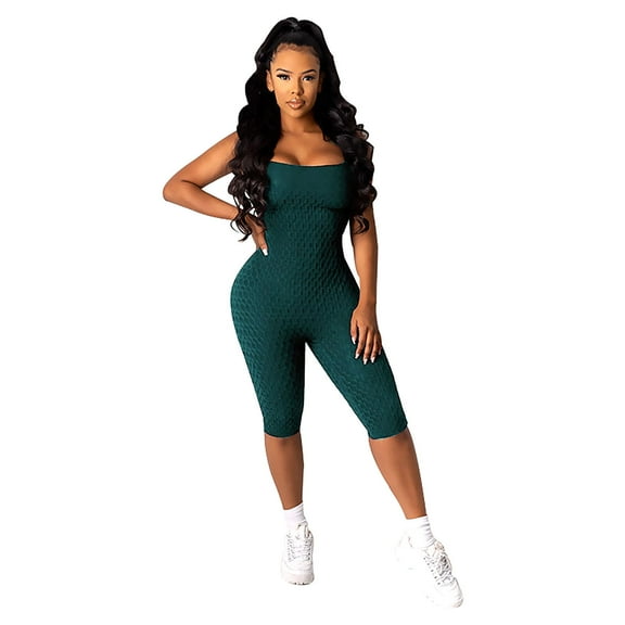 IROINNID Sleeveless Jumpsuit For Women Below The Knee Plus Size Bandage Halter Yoga Sweatpants Fitness Pants Skinny Jumpsuit