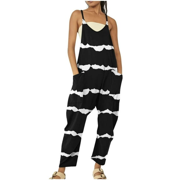 IROINNID Sleeveless Jumpsuit For Women Full-Length Fashion Cold Shoulder Jumpsuit Suspender Jumpsuits Wide Leg Jumpsuit