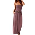 thumbnail image 1 of IROINNID Sleeveless Off-The-Shoulder Dress For Women Casual Loose Breast Wrap Solid Color Full-Length Empire Dress, 1 of 6