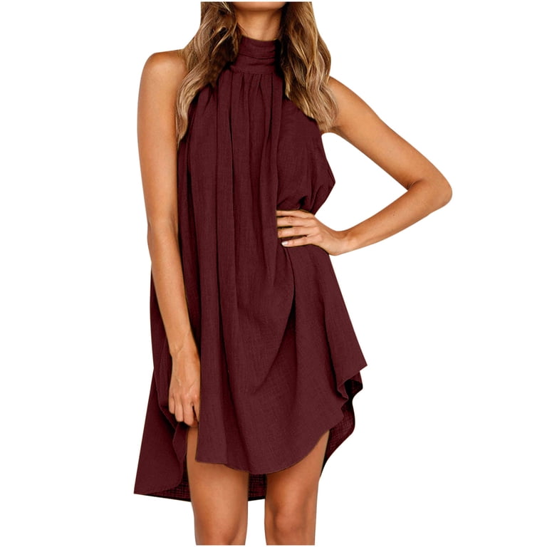 zara burgundy knit dress Halter Short Burgundy Sequined Homecoming Dress Custom Made / Yellow main image 0
