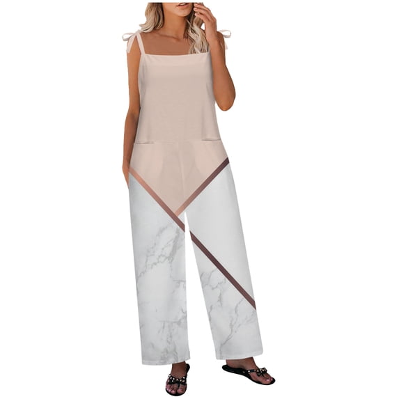 IROINNID Sleeveless Suspender Jumpsuit For Women Full-Length Ladies Backless Loose Long Rompers