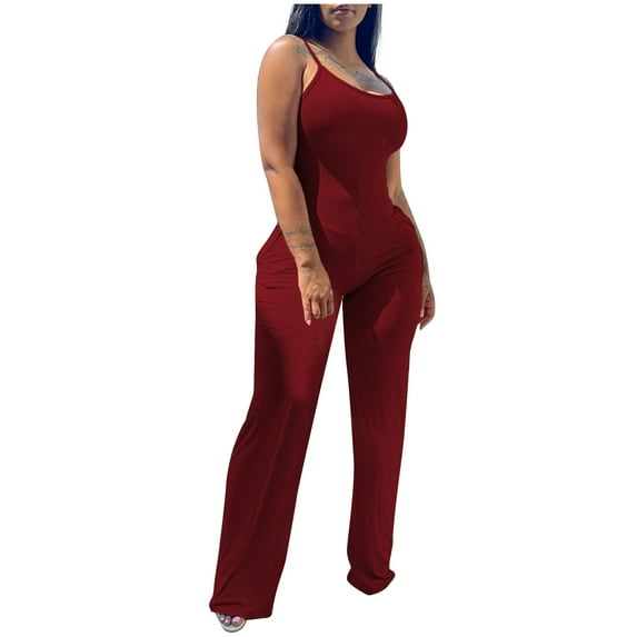 IROINNID Sleeveless Suspender Jumpsuit For Women Full-Length Summer Fashion Casual U-neck Sling One-piece Trousers Jumpsuit