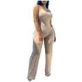 thumbnail image 1 of IROINNID Sleeveless Suspender Jumpsuit For Women Full-Length Summer Fashion Casual U-neck One-piece Sling One-piece Trousers One-piece Trousers Jumpsuit, 1 of 6