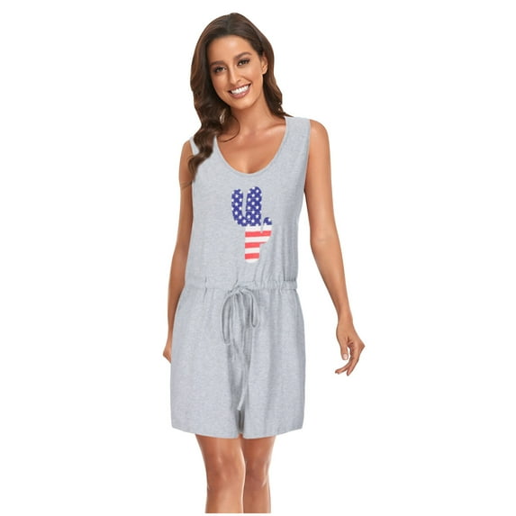 IROINNID Sleeveless Suspender Jumpsuit For Women Short Independence Day Mommy And Me Jumpsuit