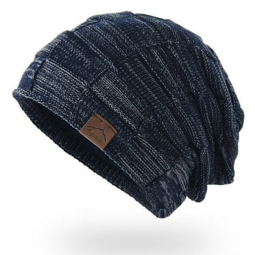 IROINNID Slouchy Beanies for Women Oversize Bouffant Hat With Sweatband Knit Soft Winter Warm Beanie Cap for All-Seasons,Blue