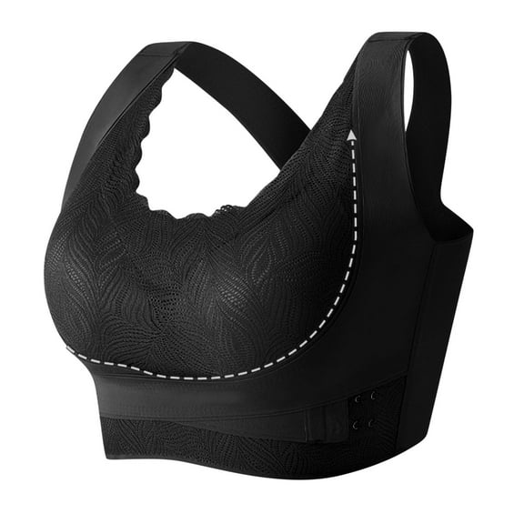 IROINNID Sports Bras for Women Yoga Bra Fashion Side Buckle Yoga Underwear Waistcoat Traceless Together Everyday Bras,Black