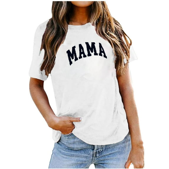 IROINNID Summer Basic Tops For Women Comfy T-Shirt Fashion Printed Loose Short Sleeves Round-Neck Tops Under $10