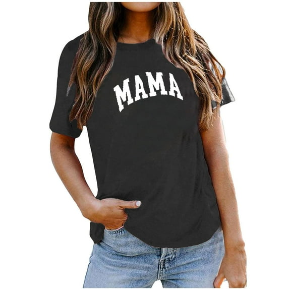 IROINNID Summer Basic Tops For Women Comfy T-Shirt Fashion Printed Loose Short Sleeves Round-Neck Tops