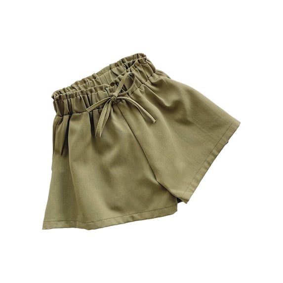 IROINNID Summer Clothes Shorts Casual Childrens Pants Solid Color Pants Girls 2-11Years 8Y