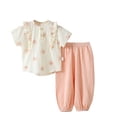thumbnail image 1 of IROINNID Summer Clothes Thin Short-sleeved Cotton Gauze Two-piece Pajamas 8M, 1 of 3