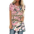 thumbnail image 1 of IROINNID Summer Comfy Tops For Women Summer Printed Round-Neck Short Sleeve Tops Blouse Spring, 1 of 5